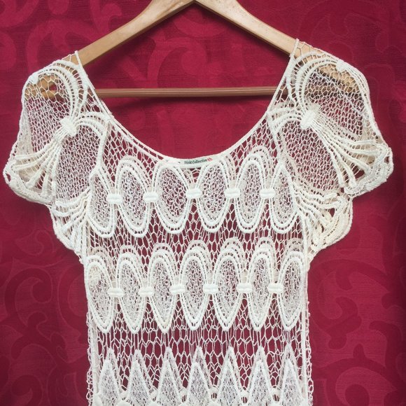 👠 Vivid Collection Light Beige Knitted Top - Picture 2 of 13